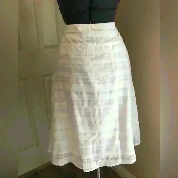 VTG MERVYN' S HILLARD & HANSEN WHITE STRIPED LINED A-LINE SKIRT SIZE 4 - Picture 3 of 8